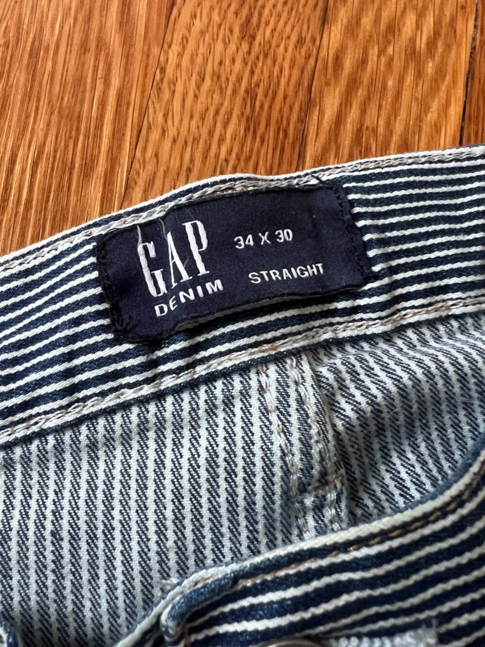 Gap Railroad Double Knee Hickory Straight Leg Carpenter Pants - Men's 34x30 - Picture 7 of 9